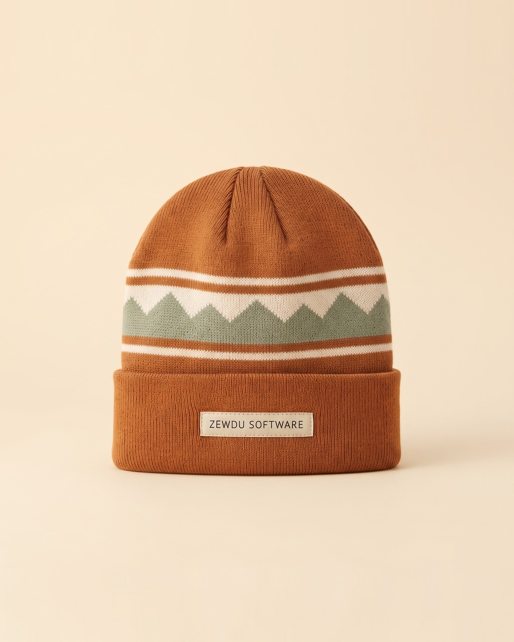 Fjord Stripe Beanie in Rust