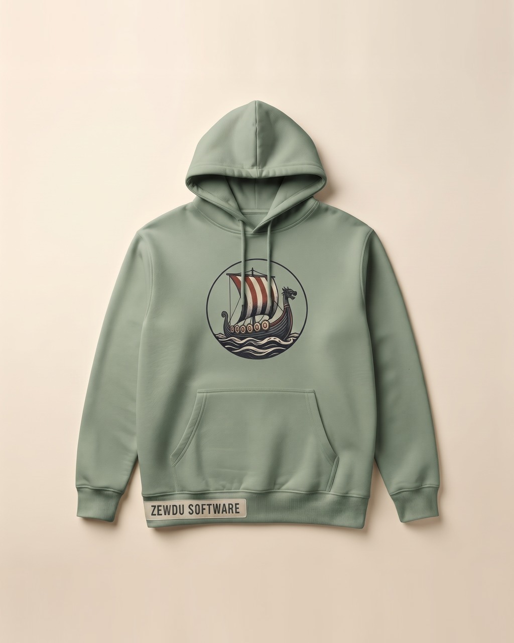 The Longship Sail Hoodie in Fjord Sage