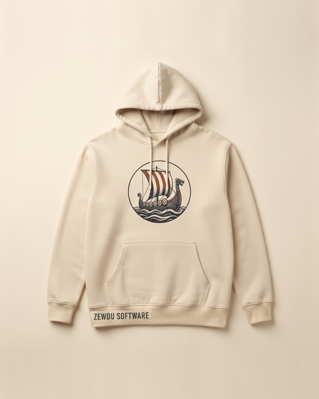 Longship Sail Hoodie in Oat