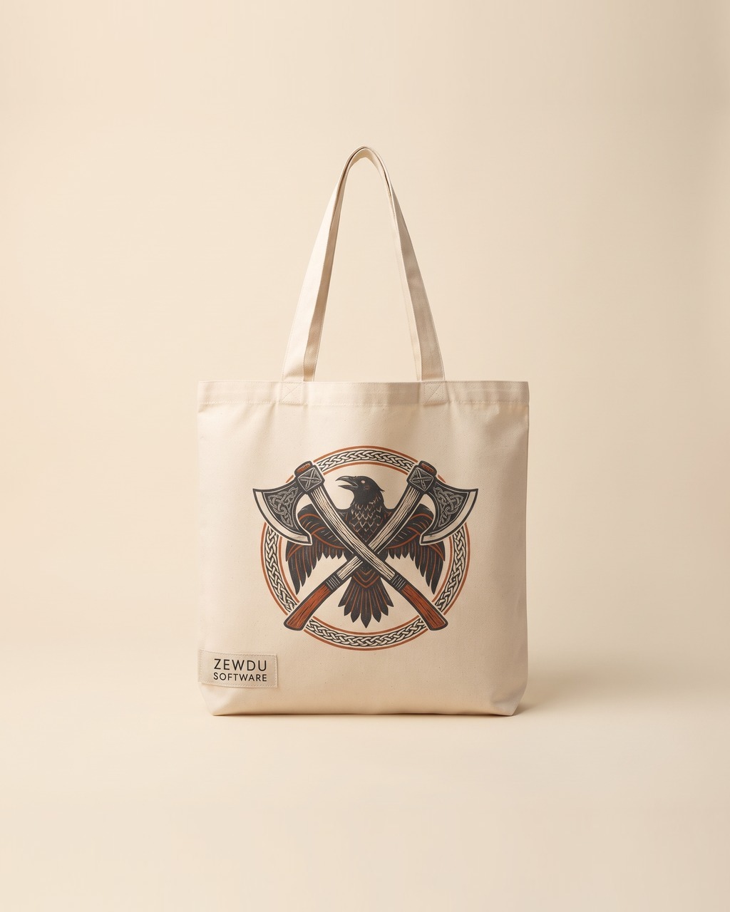 Raven Axes Canvas Tote in Oat