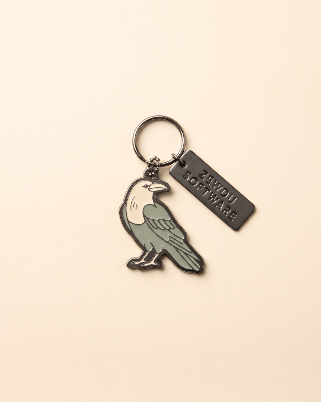 Raven Keychain in Charcoal