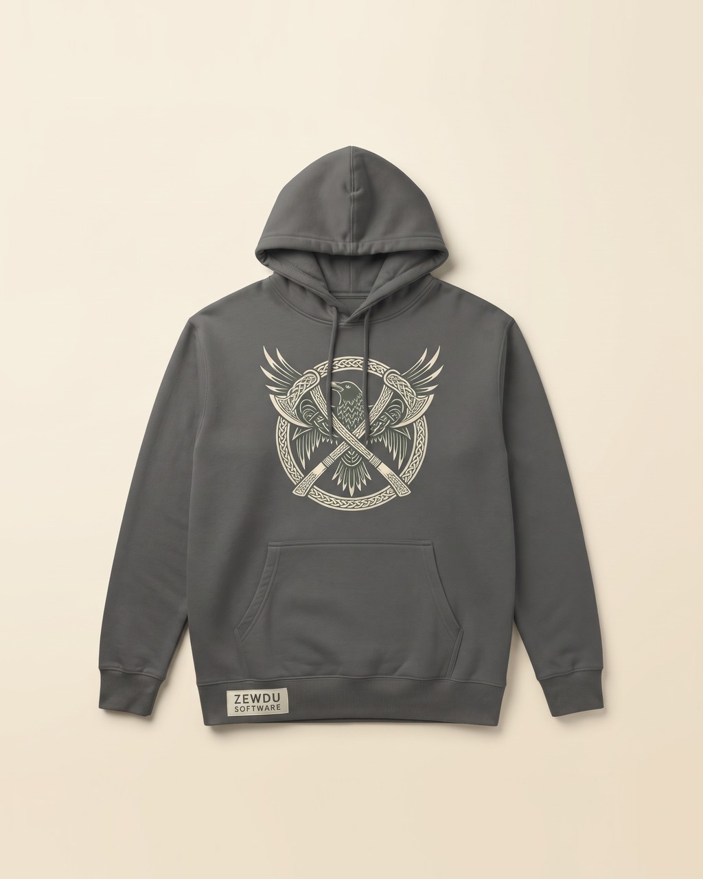 Raven Knot Hoodie in Charcoal