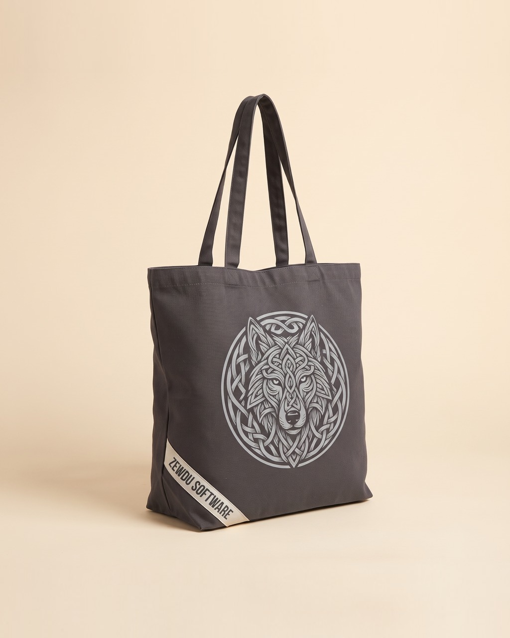 Wolf Knot Canvas Tote in Charcoal